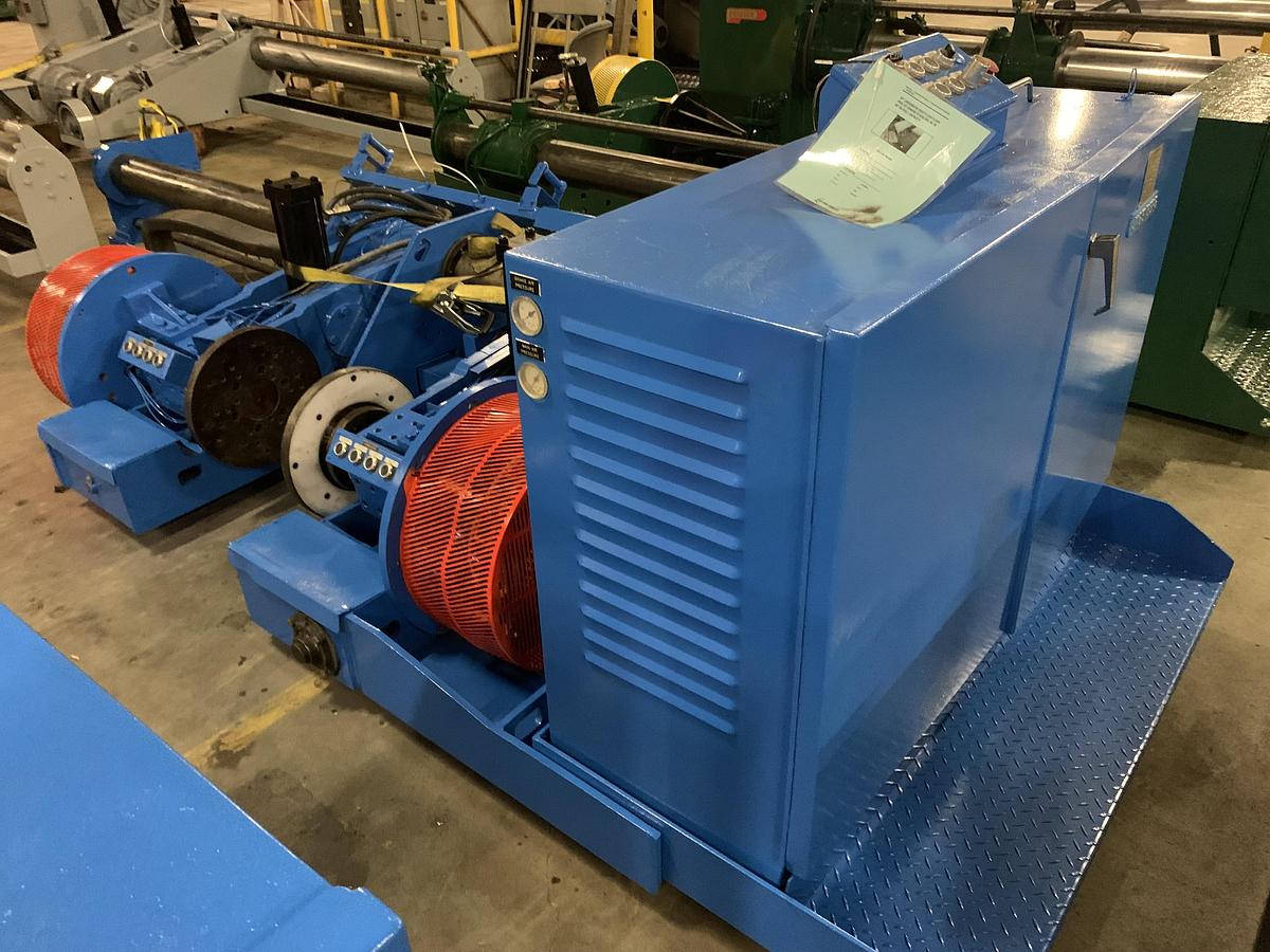 Used 87" JAGENBERG SHAFTLESS FLOOR PICK UP UNWIND STAND MDL SE-15  60" OD  ROLL CAPACITY