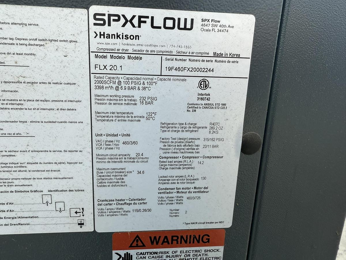 Used SPX FLOW MODEL FLX 20.1 AIR DRYER 