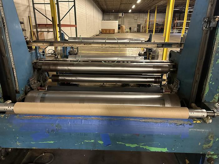 Used 62" BF PERKINS TWO DRUM SLITTER REWINDER