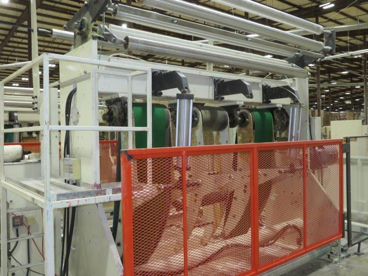 Used 2010 BAOSUO ULTRA COMPACT 102" KITCHEN TOWEL REWINDING LINE WITH LOG SAW AND PACKAGING