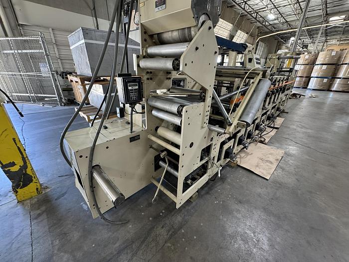 Used 13" WIDE MARK ANDY MODEL 2200-13E FLEXO PRESS 8 PRINT STATIONS 1 DIE CUTTING STATION