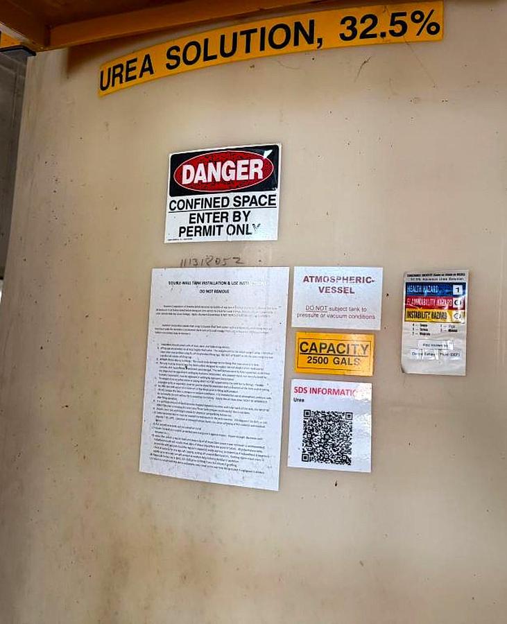 Used 2,500 GALLON PLASTIC TANK WITH STEEL STAIRWAY STAIRWAAY