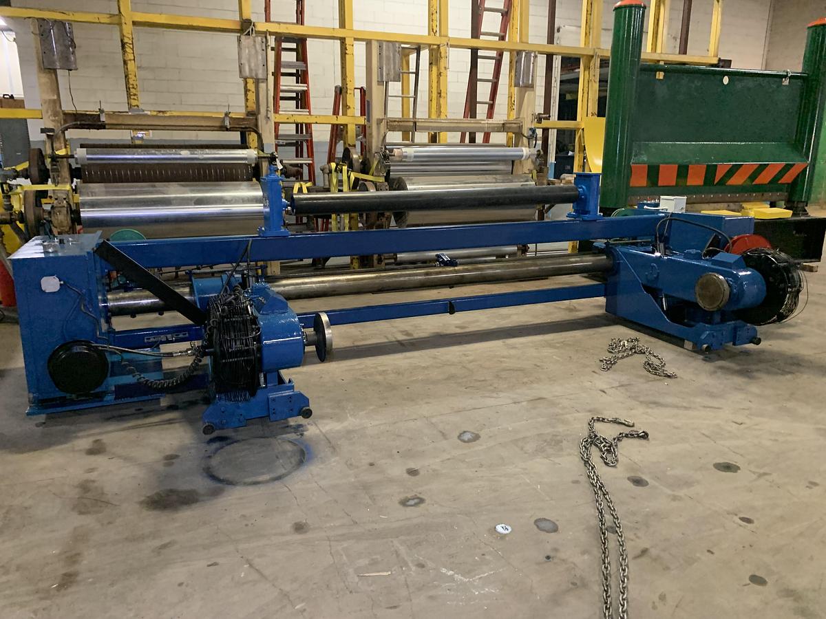 Used A & F MDL. RS-60  105" WIDE X 72" DIAMETER SHAFTLESS FLOOR PICKUP UNWIND STAND REBUILT 2013