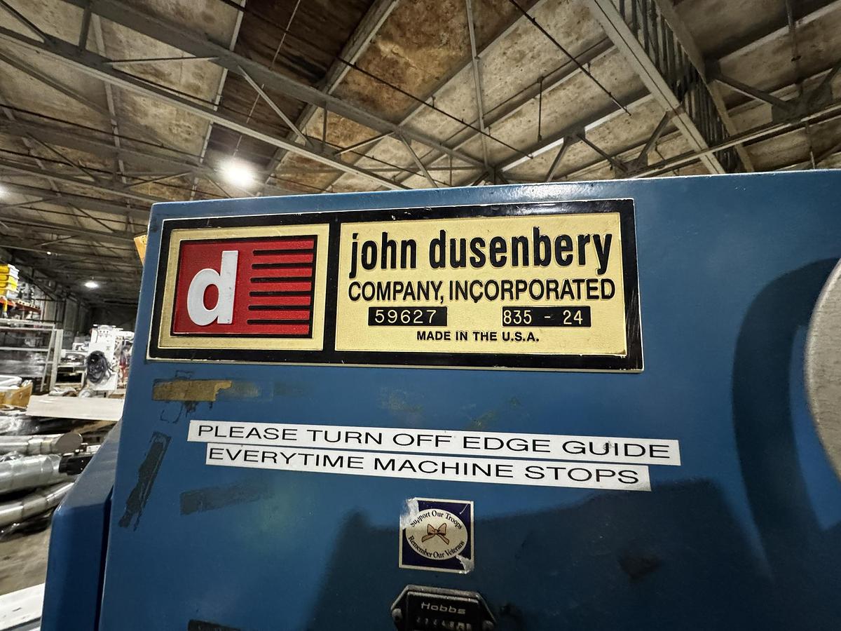 Used 72" DUSENBERY MODEL 835-24 DUPLEX SLITTER REWINDER 24" REWIND DIAMETER