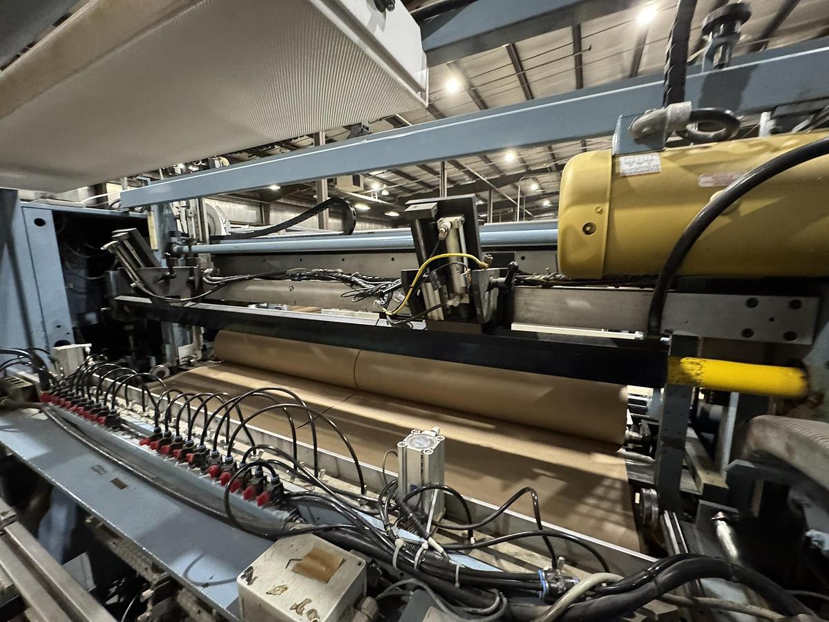 Used 72" WIDE JENNERJAHN MODEL SRA-72 COUNTER ROLL SLITTER REWINDER