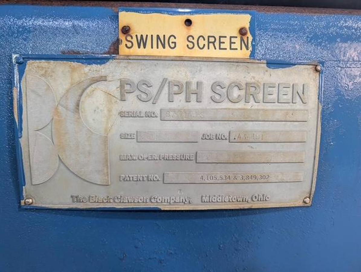 Used BLACK CLAWSON MODEL 36 PSPH PRESSURE SCREEN S/S