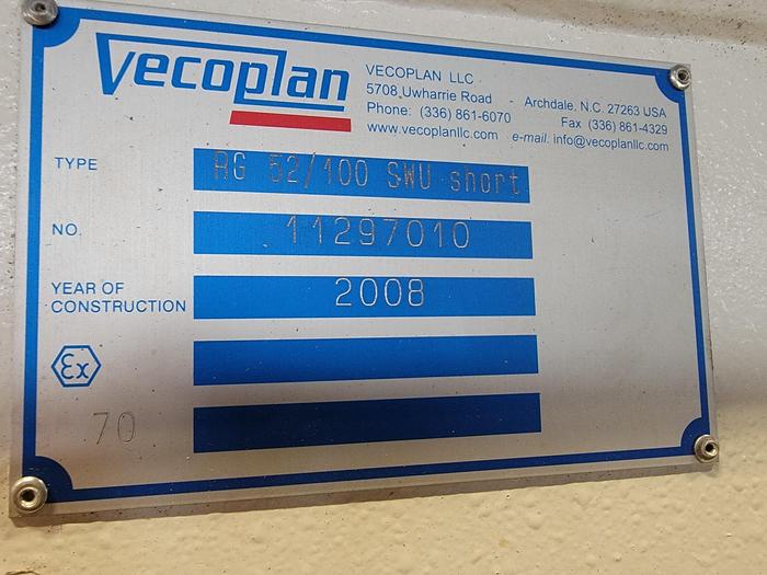 Used 2008 VECOPLAN RG 52 / 100 SINGLE SHAFT SHREDDER 100HP with Discharge Conveyor and High Dump
