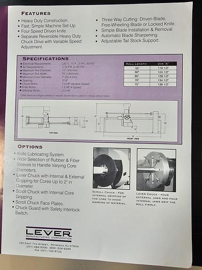 Used 75" WIDE LEVER MODEL 300