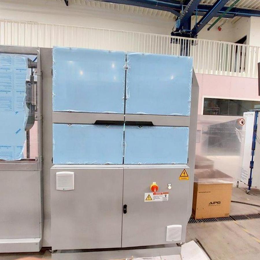 Used PATTYN HIGH-SPEED CASE ERECTING AND BAG INSERTING AUTOMATED PACKAGING SYSTEM