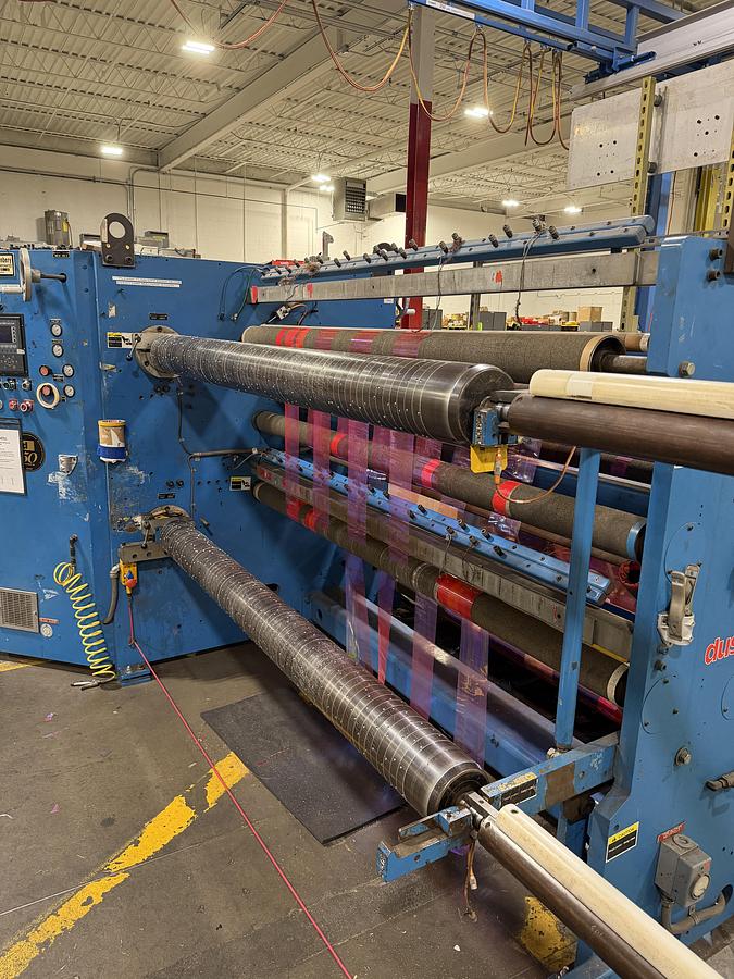 Used 62" DUSENBERY MODEL 835-24 DUPLEX SLITTER REWINDER 24" REWIND DIAMETER