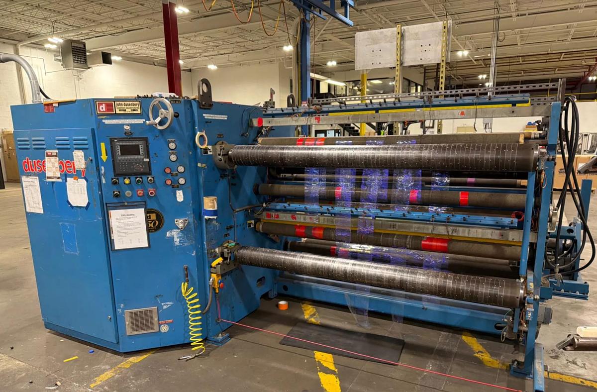 Used 62" DUSENBERY MODEL 835-24 DUPLEX SLITTER REWINDER 24" REWIND DIAMETER