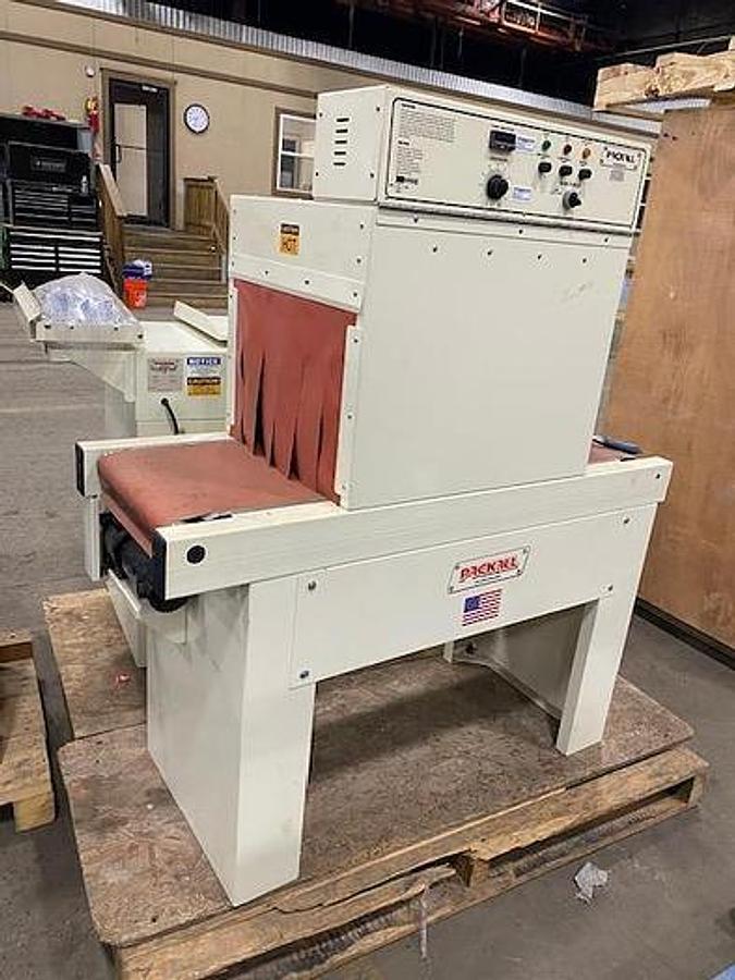 Used PACKALL INC. MODEL L1620D L BAR SEALER WITH PACKALL INC. MODEL T12 X16 - 24BC TUNNEL