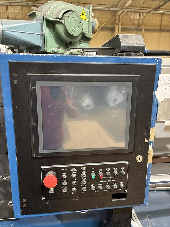 Used 63" WIDE DEACRO MODEL DA 653 DUPLEX CANTILEVERED SLITTER REWINDER