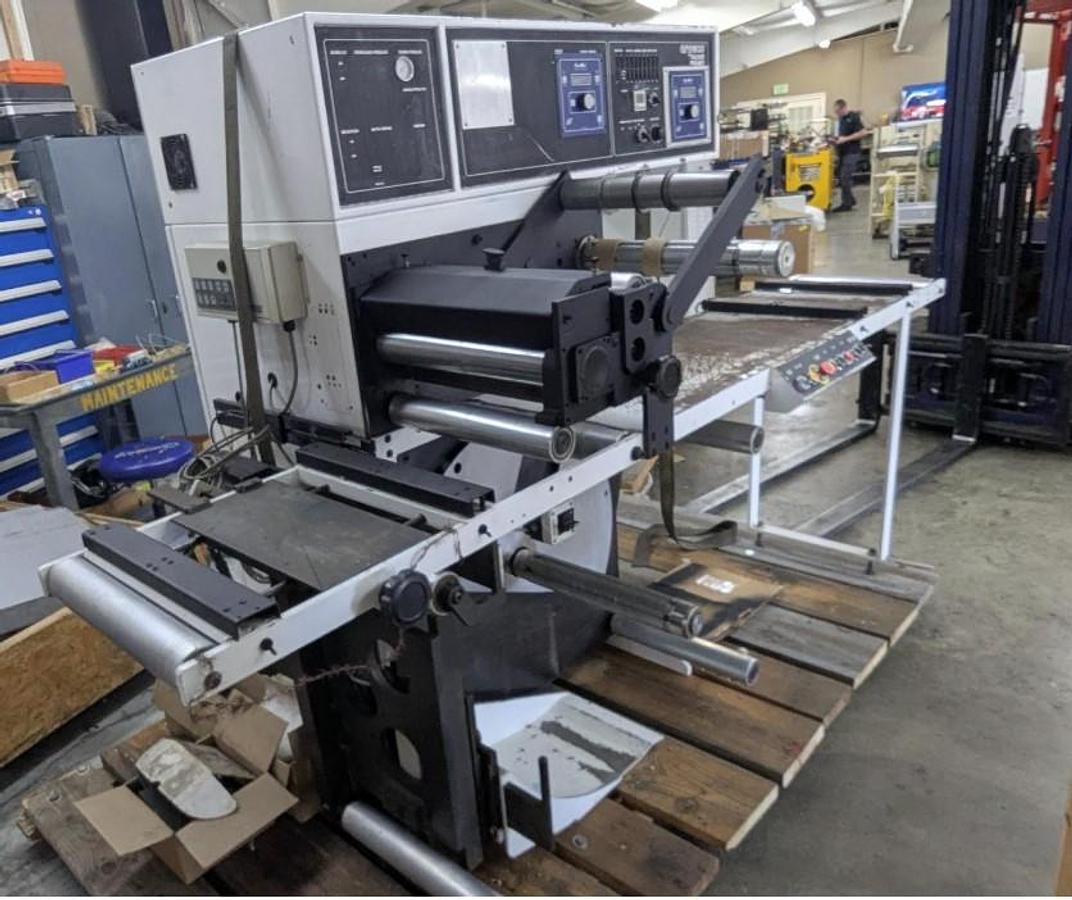 Used 16" ARPECO TRACKER PREMIER LABEL WINDER WITH SPLICE TABLE