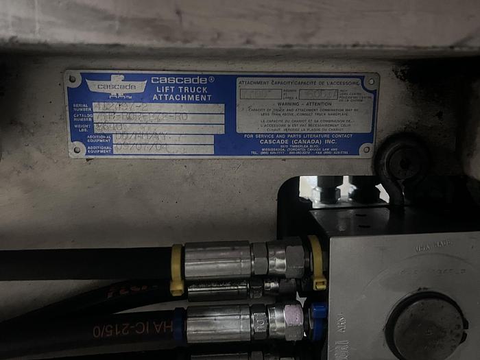 Used 60" CASCADE PAPER ROLL CLAMP ATTACHMENT MODEL 77P-RCP-272-R0 CLASS III/IV