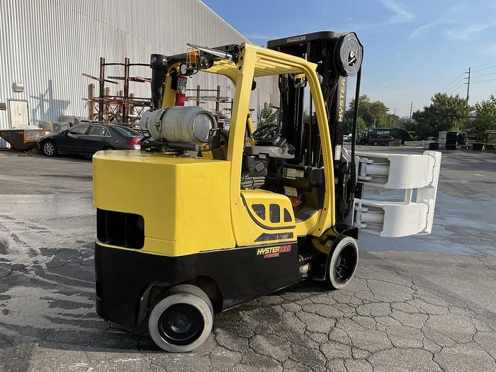 Used 12,000 POUND HYSTER S120FTPRS FORKLIFT WITH PAPER ROLL CLAMP MFG. 2017 - PENDING JF