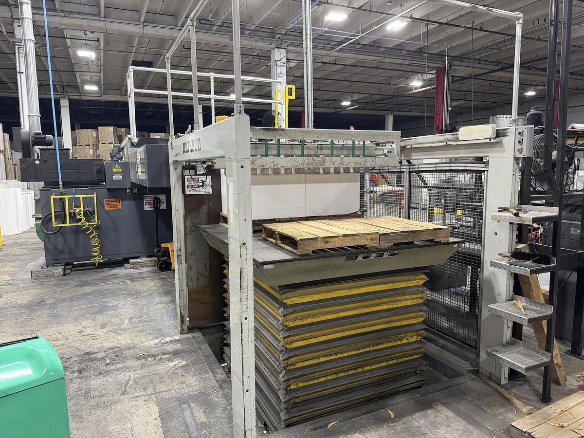 Used 65" WIDE MAXSON MDH DUAL ROTARY SHEETER - FOUR UNWIND STANDS - MANUFACTURED 2014 - PENDING LS