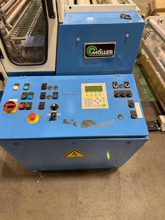 Used 40" (1000MM) MOLLER RW 1000 PLASTIC / GIFT WRAP COUNTER ROLL REWINDER