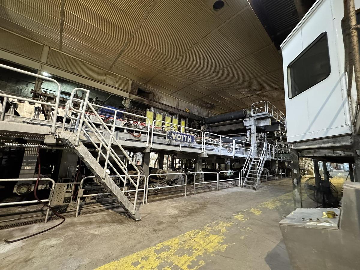 Used 110" (2.8M) VOITH FOURDRINIER PAPER MACHINE (LBM) MFG 2001 LINERBOARD / TUBE & CORE – TANDEM NIPCOFLEX SHOE PRESSES - 72"(1.8M) DIAMETER DRYERS