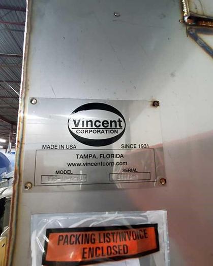 Used VINCENT CP-12 SCREW PRESS 10-20 TPD