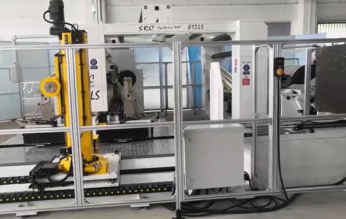 Used 60" - 80" WIDE SRC SYSTEMS, LTD. MODEL 812-LS CANTILEVERED DUPLEX SLITTER REWINDER - CENTERWIND OR CENTER SURFACE