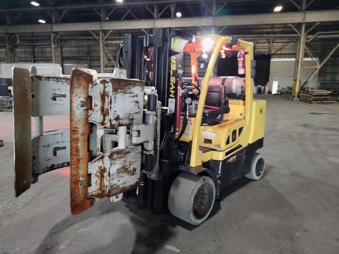 Used 12,000 POUND HYSTER S120FTPRS FORKLIFT WITH PAPER ROLL CLAMP MFG. 2018 - OH HOLD