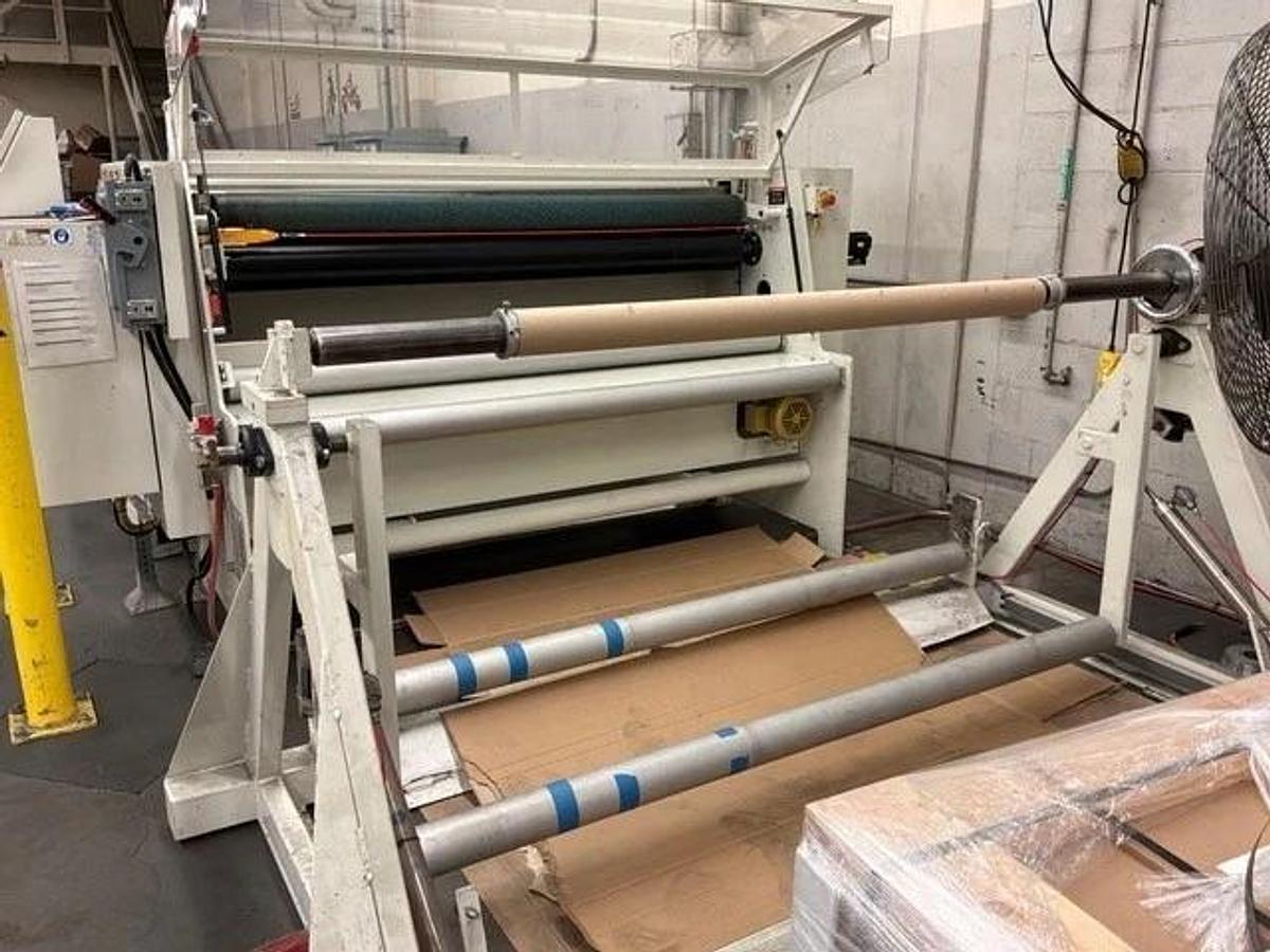 Used 74" WIDE CONTECH MODEL OS-74 SERVO SHEETER AUTOMATED ROLL CUTTER ALLEN BRADLEY CONTROLS MANUFACTURED 2018