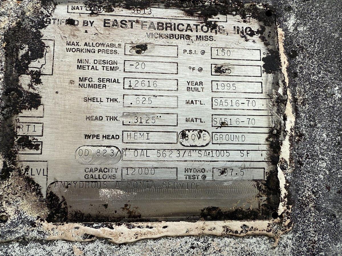 Used 12,000 GALLON AMMONIA TANK