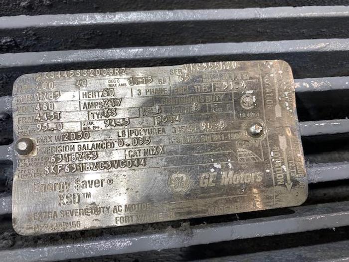 Used GENERAL ELECTRIC 200 HP ENERGY SAVER MOTOR