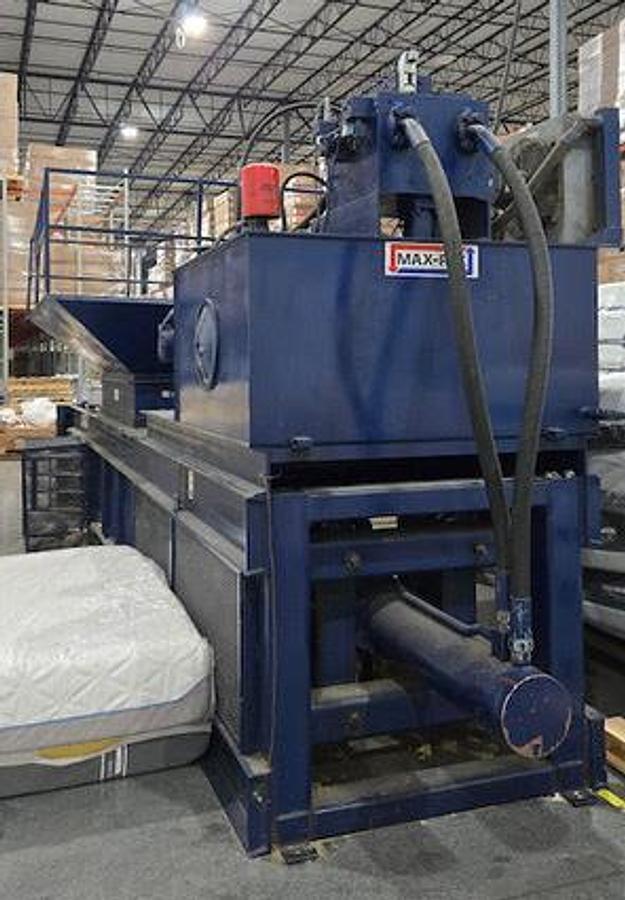 Used MAX PAK HORIZONTAL CLOSED DOOR BALER MODEL HCE4860 x 72F FOR FOAM 50HP 8" CYLINDER