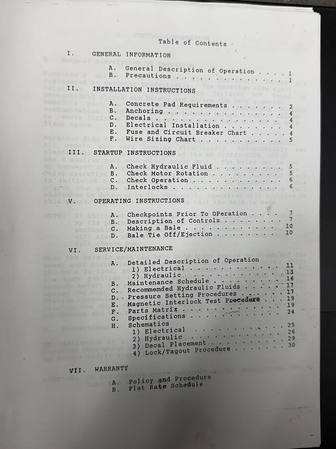 Used MARATHON HORIZONTAL CLOSED DOOR BALER