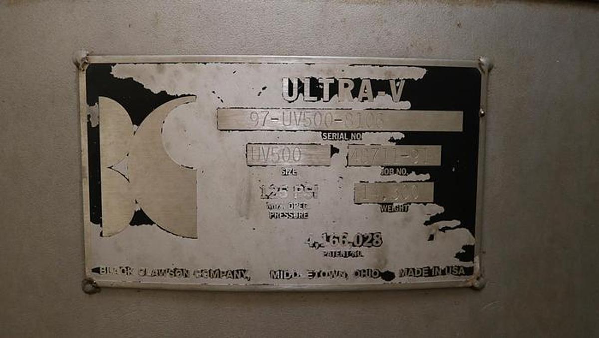 Used BLACK CLAWSON MODEL UV500 PRESSURE SCREEN S/S