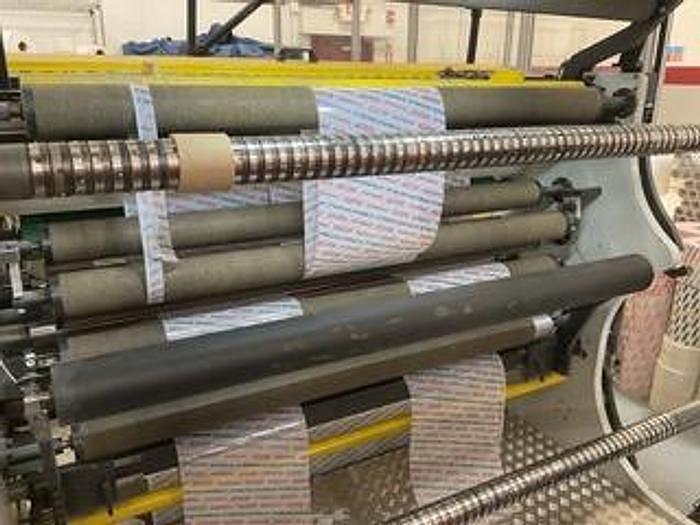 Used 63" WIDE SRC SYSTEMS MODEL 590 U DUPLEX SLITTER REWINDER