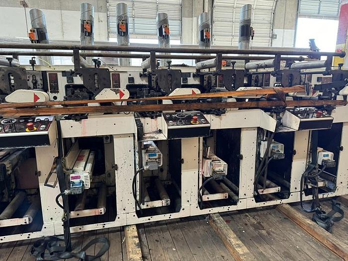 Used 13" WIDE NILPETER FB-4300 8 COLOR FLEXO PRESS 1 DIE CUTTING STATION