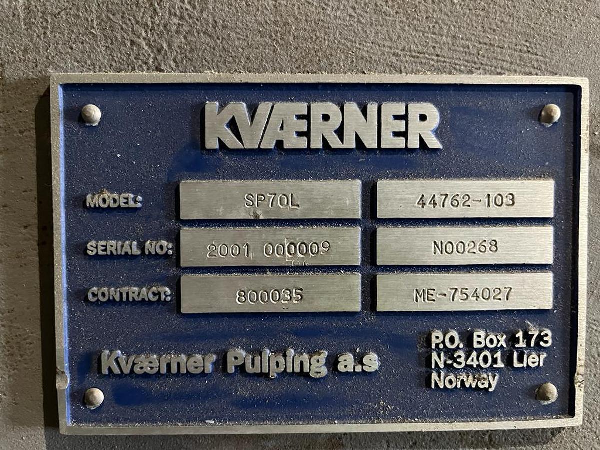 Used THUNE EUREKA (KVAERNER) SCREW PRESS MODEL SP70L
