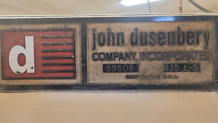 Used 63" DUSENBERY MODEL 835 L3 DUPLEX CANTILEVERED SLITTER REWINDER