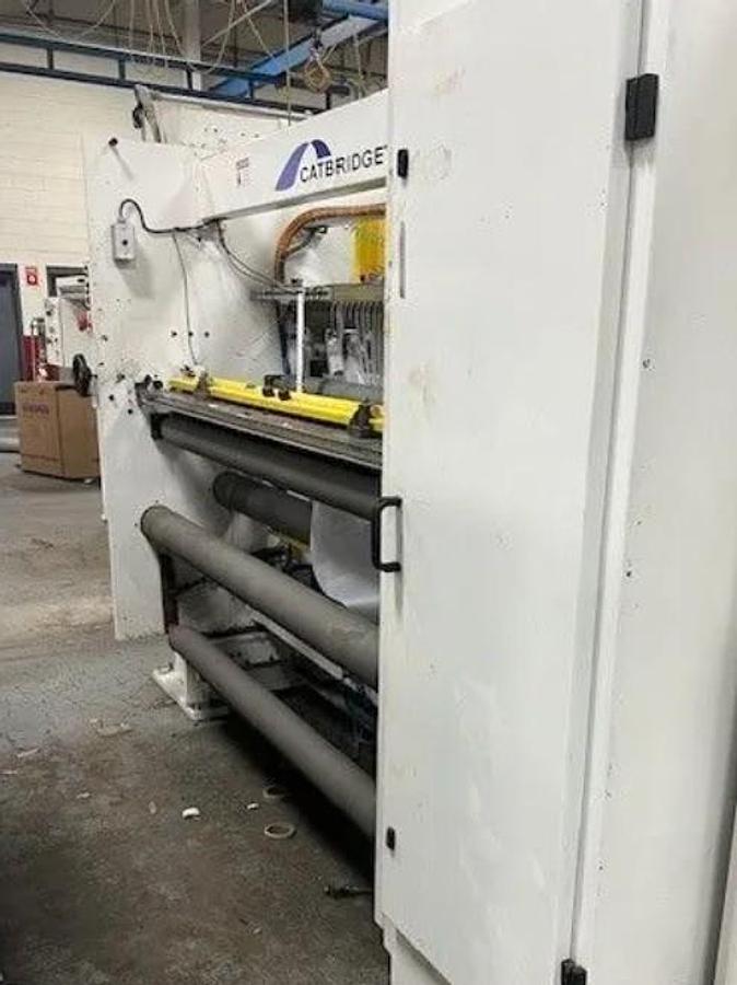 Used 55" WIDE CATBRIDGE DUPLEX TURRET SLITTER REWINDER WITH CORE LOADING - MFG 2018
