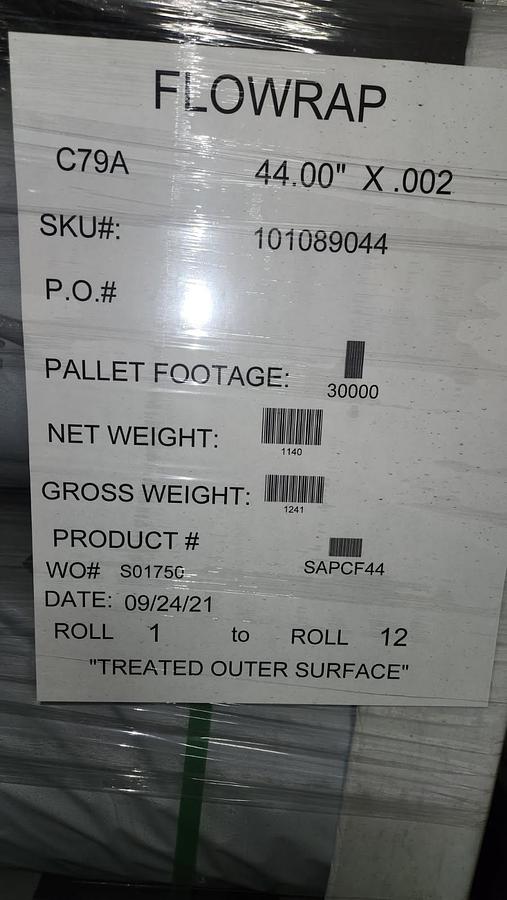 Used 8 PALLETS OF NEW SEALED AIR STEALTHWRAP SHRINK FILM