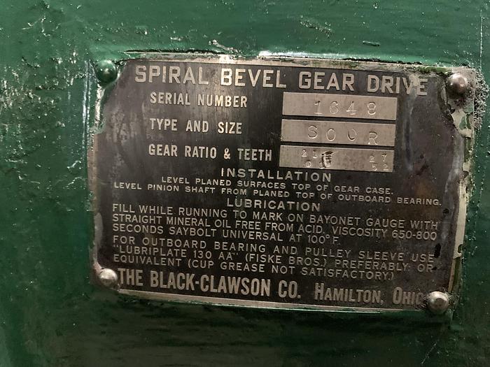 Used BLACK CLAWSON BEVEL GEAR