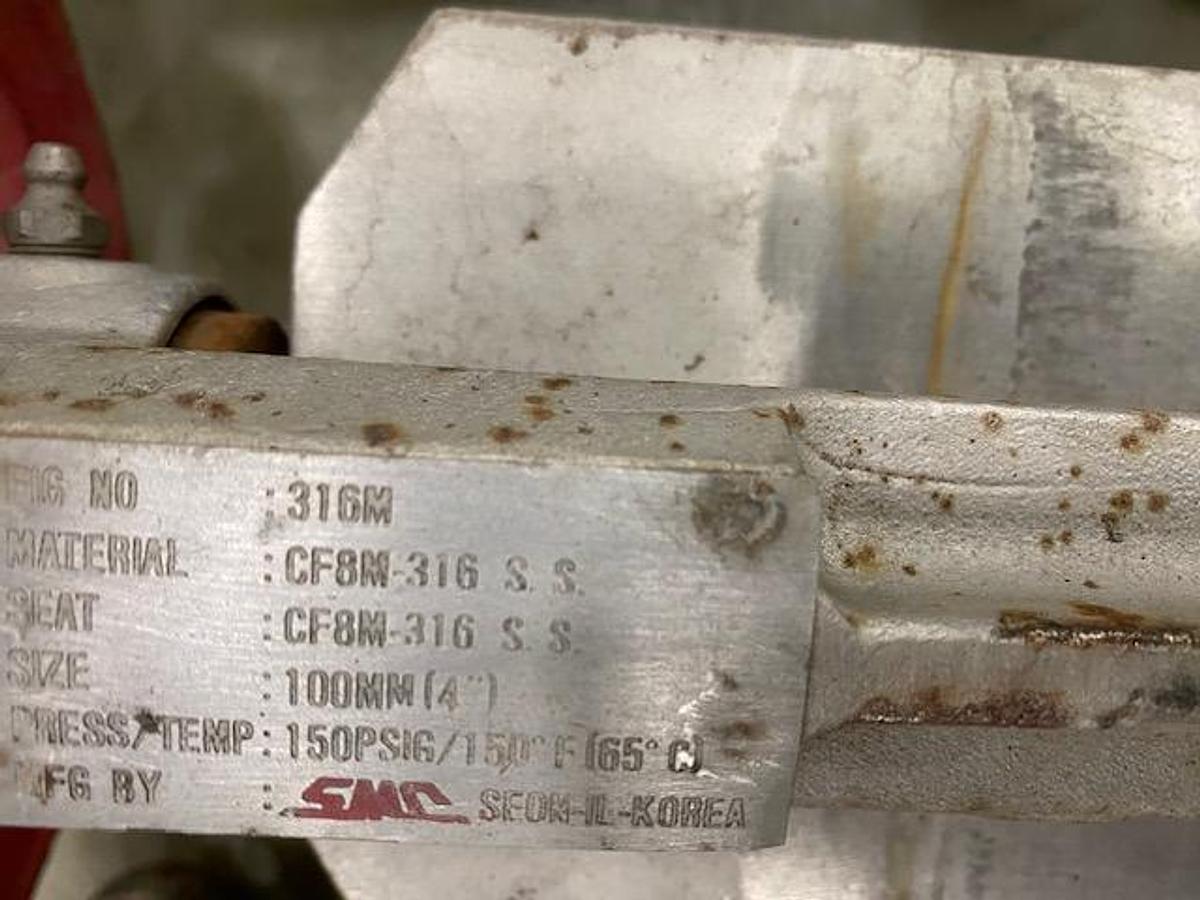 Used MANUAL & PNEUMATIC SS SLIDE GATE VALVES, LOT OF (8) 3",4",6" & 8"