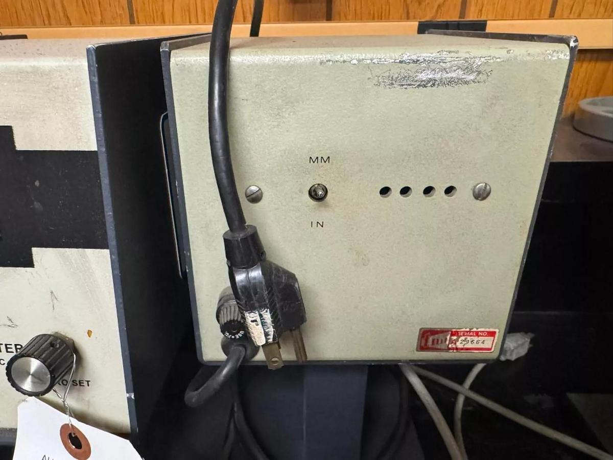 Used (2) TMI DIGITAL MICROMETER TESTING MACHINES MODEL 49-70