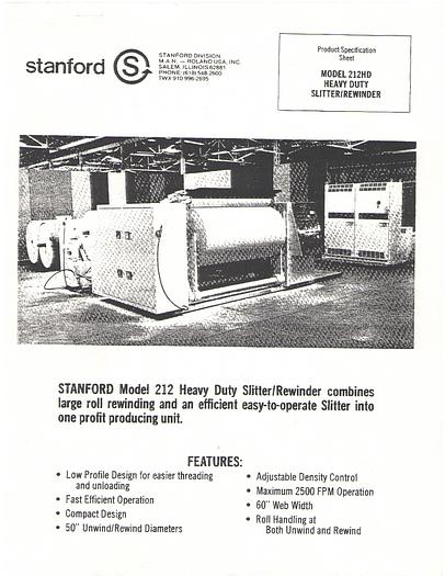 Used 40" STANFORD 212 HD 40" MAXIMUM DIAMETER 2500 FPM