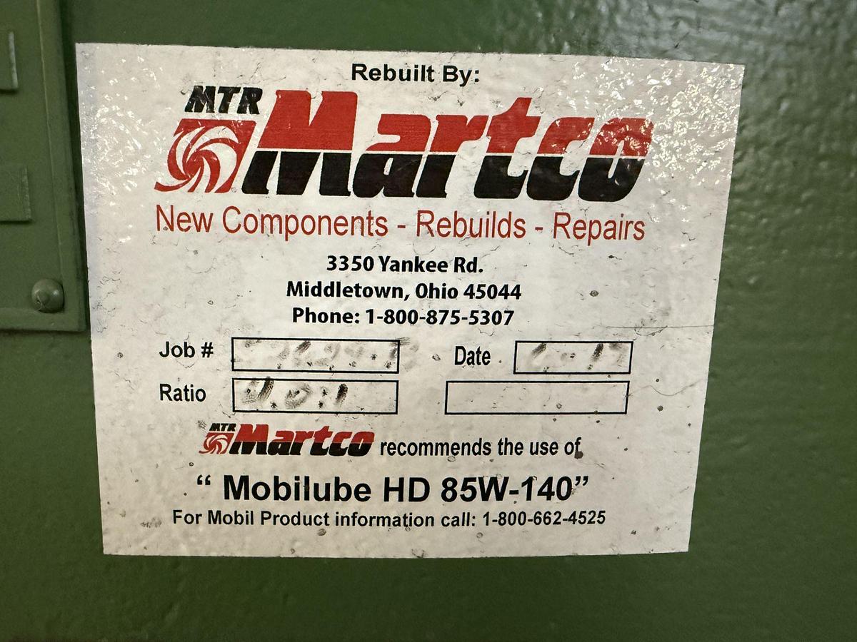 Used MARTCO SIZE 3 REBUILT HYDRAPULPER GEARBOX RATIO 4:0:1