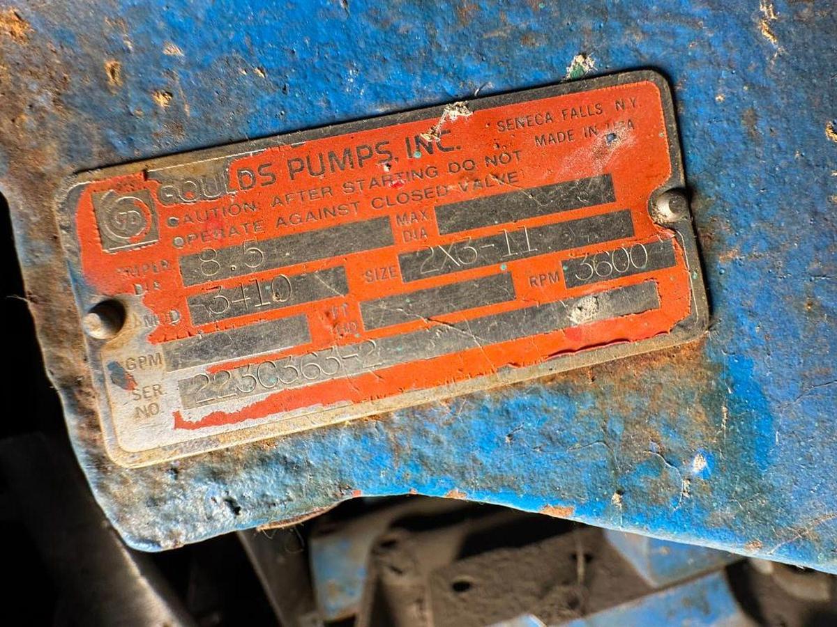 Used GOULDS MODEL 3410 SIZE 2X3-11 SPLIT CASE PUMP WITH MOTOR