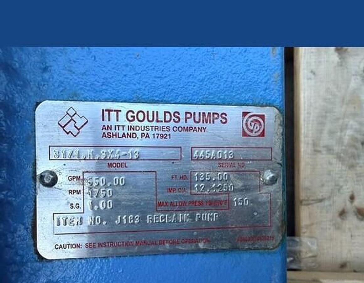 ITT GOULDS MODEL 3171M 3X4-13 VERTICAL SUMP PUMP UNUSED