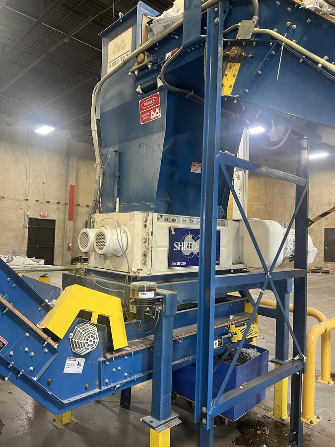Used 80 HP (TWIN 40 HP MOTORS) SHRED-TECH MODEL ST-75ES DUAL SHAFT SHREDDER MANUFACTURED 2015