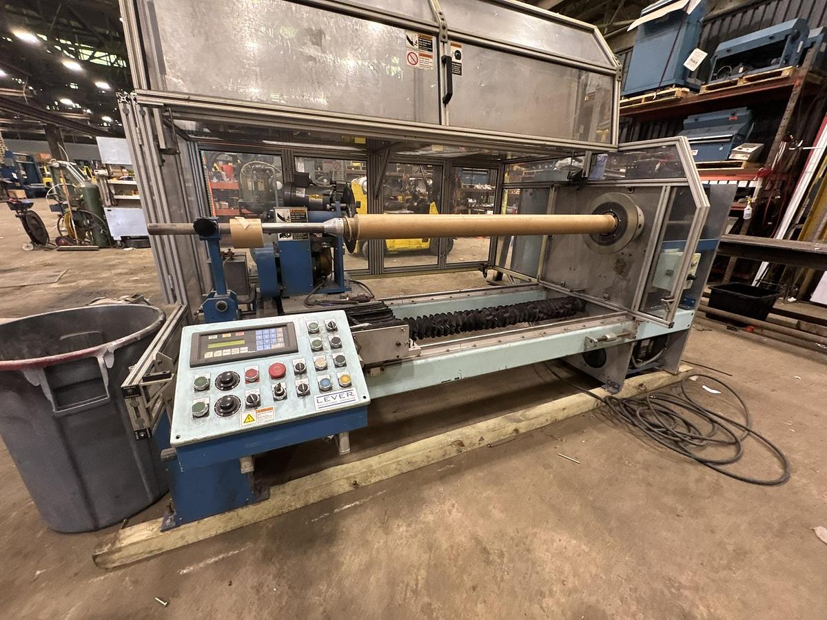 Used 60" WIDE LEVER LS1500 AUTOMATIC SINGLE KNIFE BALONEY CUTTER 16" DIAMETER