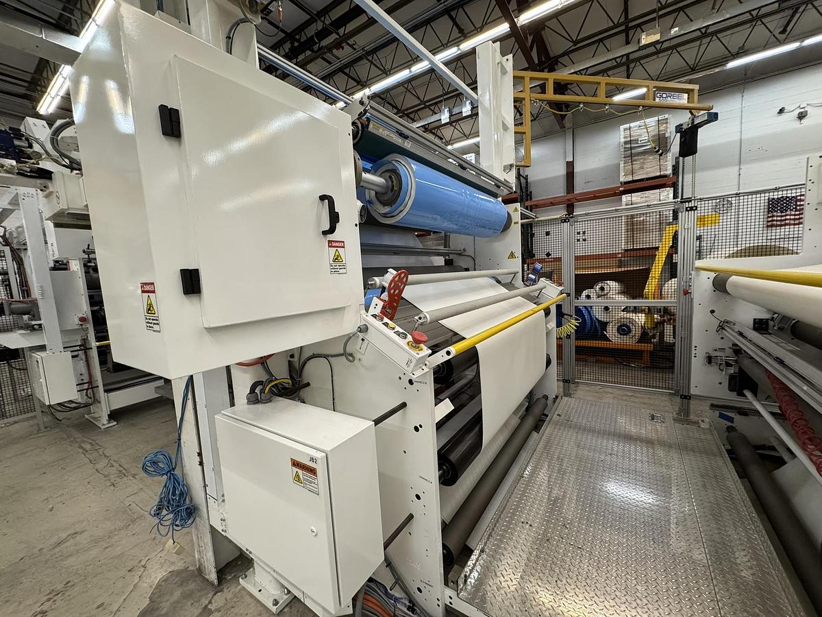 Used 72" WIDE CATBRIDGE LAMINATION LINE & TURRET REWINDER - MFG 2023