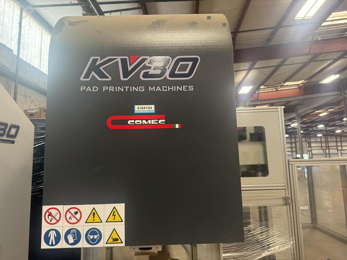 COMEC ITALIA MODEL KV-30 TWO COLOR DUAL HEAD PAD PRINTING LINE MANUFACTURED 2019