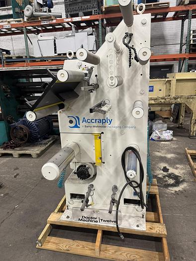 Used 12" WIDE ACCRAPLY STANFORD MODEL DM12 DOCTOR MACHINE MFG 2019